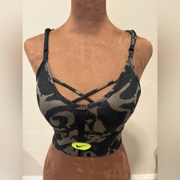 Nike Women's Black and Gray Sports Bra - Picture 1 of 3